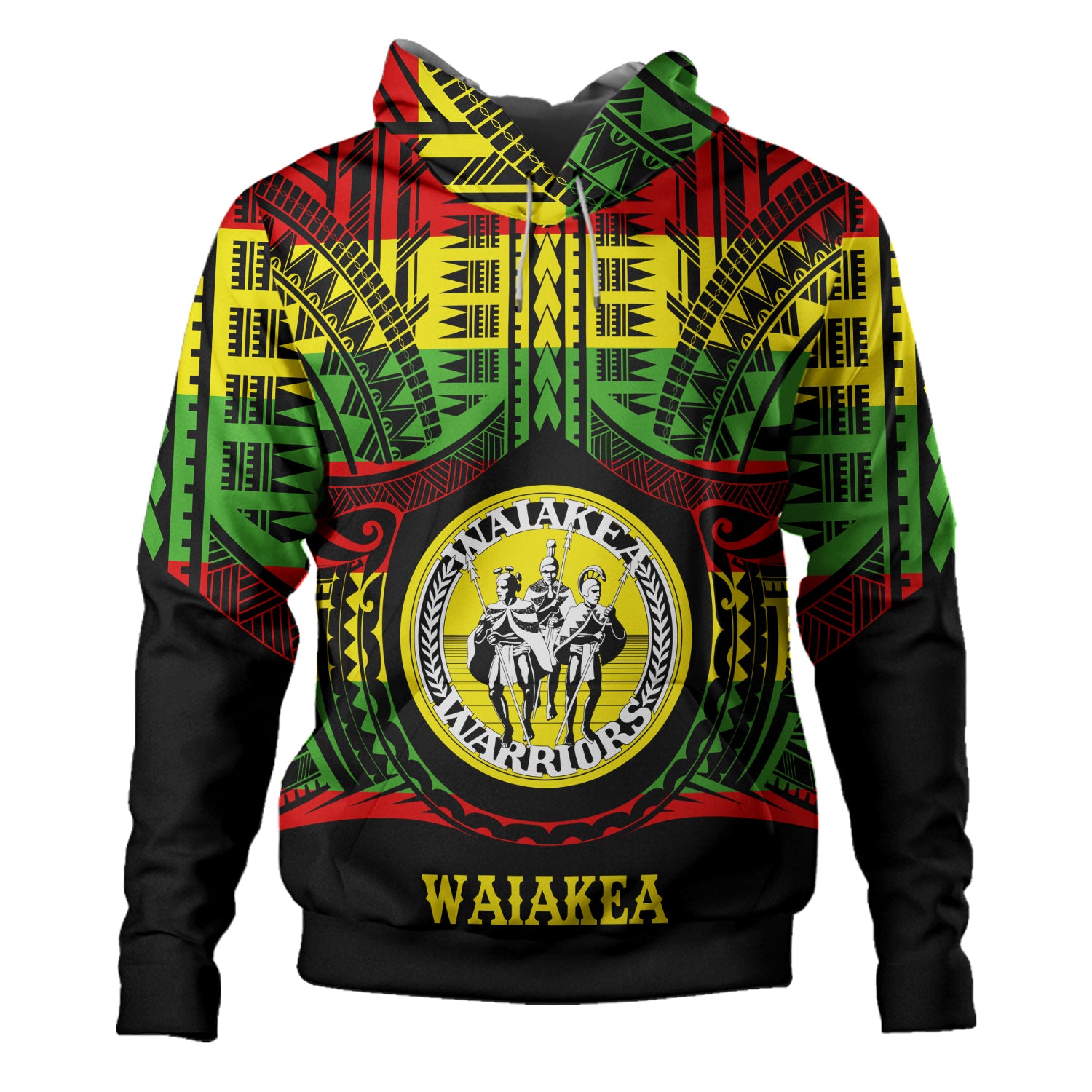 Hawaii Hoodie Waiakea High School Reggae Color Polynesian