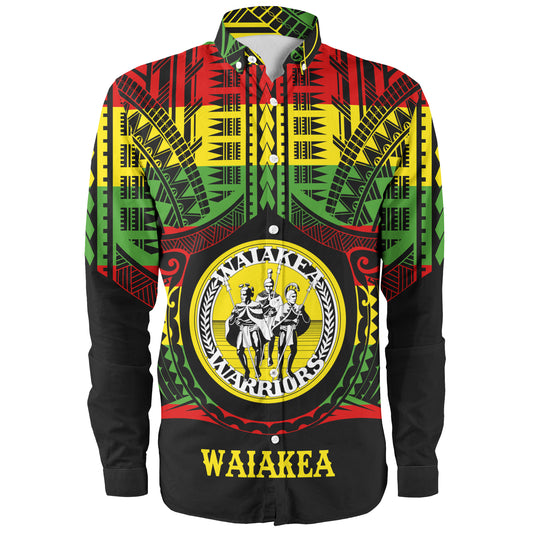 Hawaii Long Sleeve Shirt Waiakea High School Reggae Color Polynesian