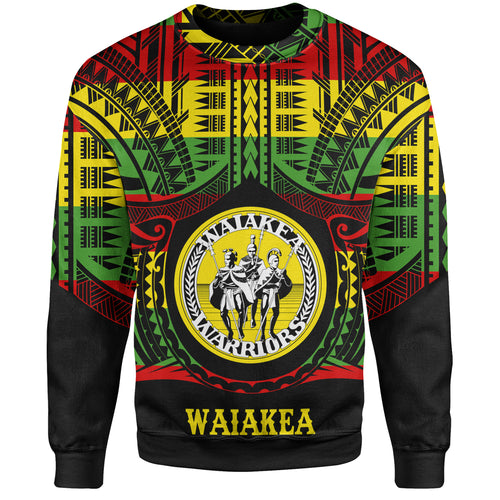 Hawaii Sweatshirt Waiakea High School Reggae Color Polynesian