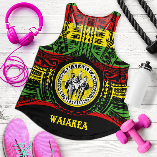 Hawaii Women Tank Waiakea High School Reggae Color Polynesian