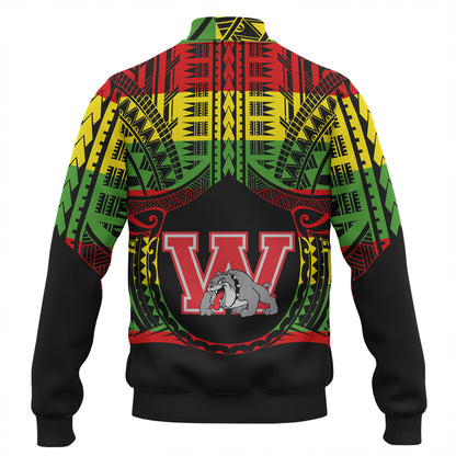 Hawaii Baseball Jacket Waialua High and Intermediate School Reggae Color Polynesian