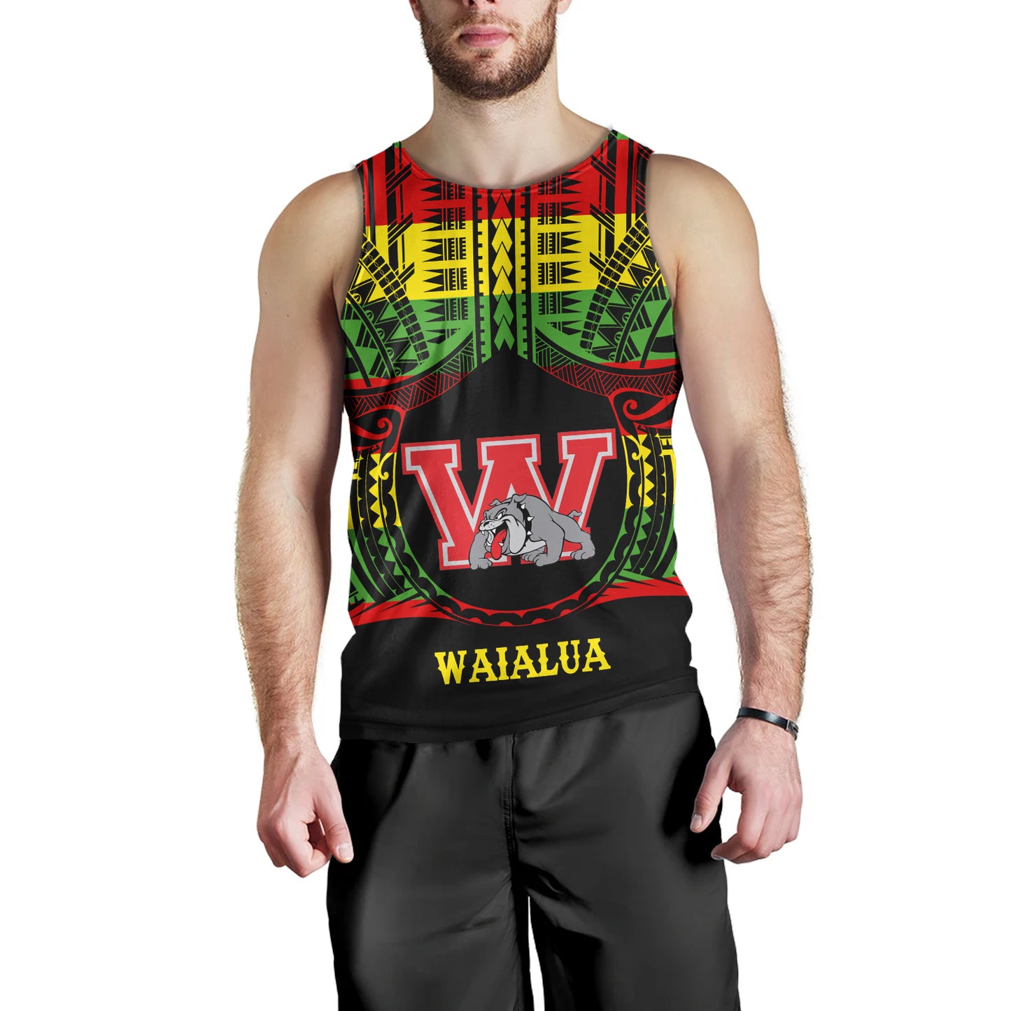 Hawaii Tank Top Waialua High and Intermediate School Reggae Color Polynesian
