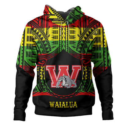Hawaii Hoodie Waialua High and Intermediate School Reggae Color Polynesian
