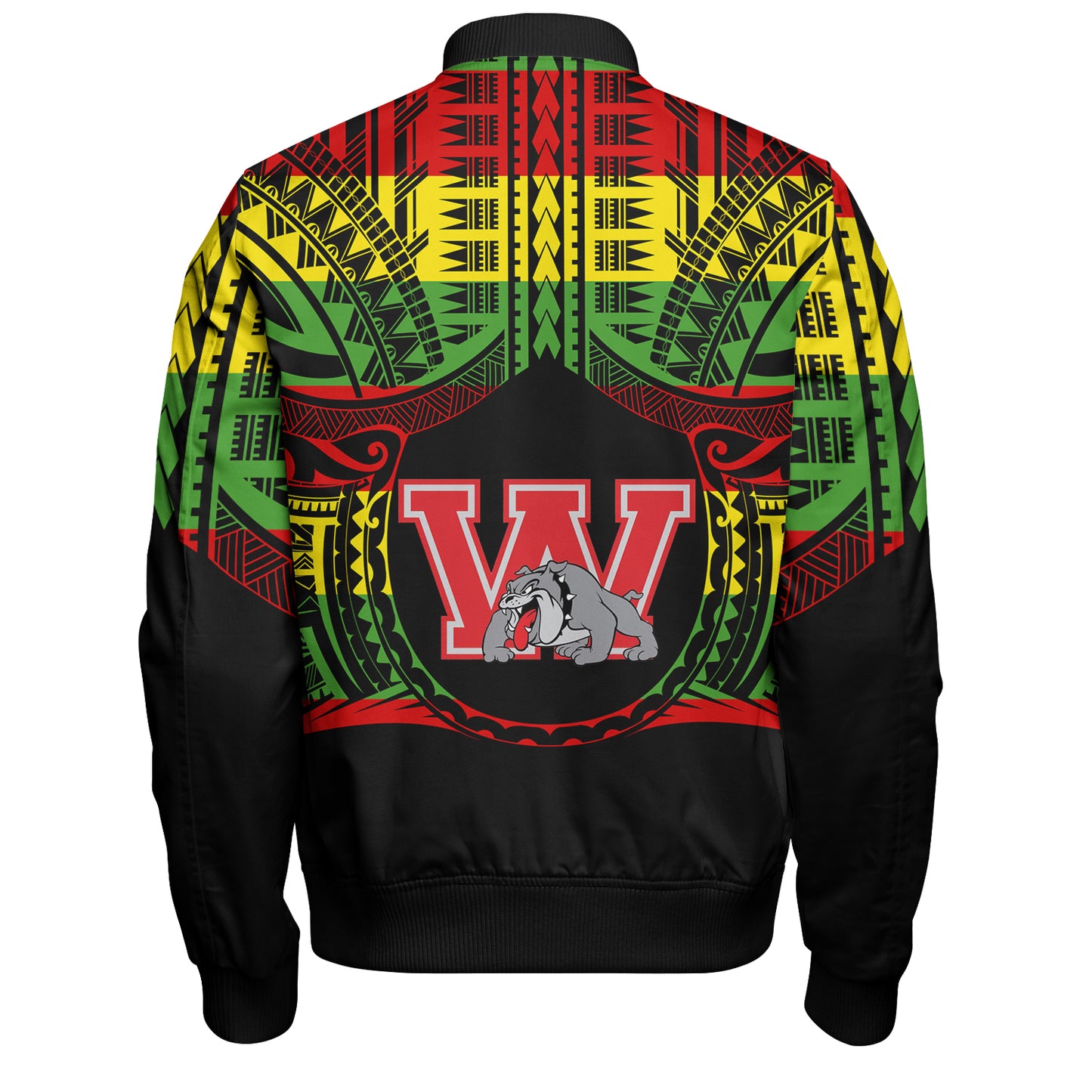 Hawaii Bomber Jacket Waialua High and Intermediate School Reggae Color Polynesian