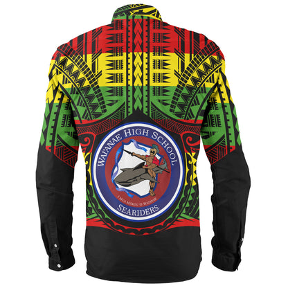 Hawaii Long Sleeve Shirt Waianae High School Reggae Color Polynesian