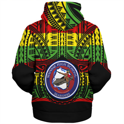 Hawaii Sherpa Hoodie Waianae High School Reggae Color Polynesian