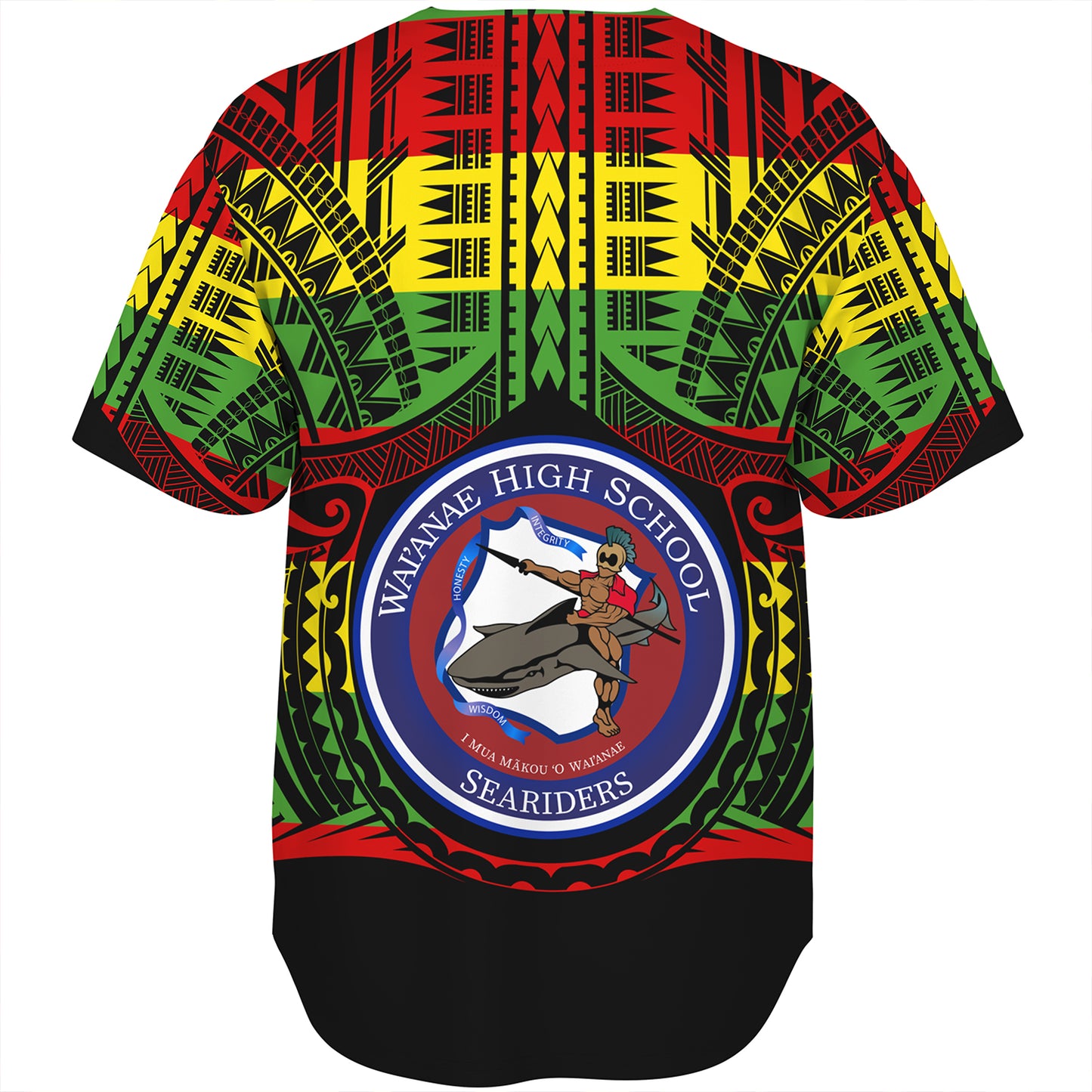 Hawaii Baseball Shirt Waianae High School Reggae Color Polynesian