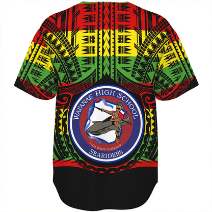 Hawaii Baseball Shirt Waianae High School Reggae Color Polynesian