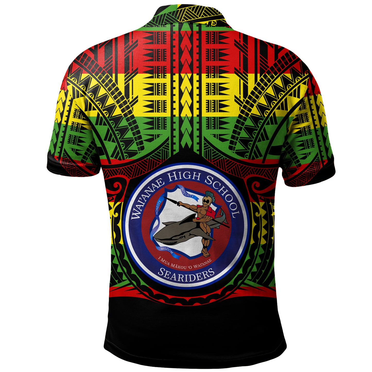 Hawaii Polo Shirt Waianae High School Reggae Color Polynesian