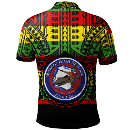 Hawaii Polo Shirt Waianae High School Reggae Color Polynesian