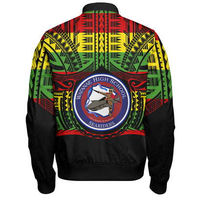 Hawaii Bomber Jacket Waianae High School Reggae Color Polynesian