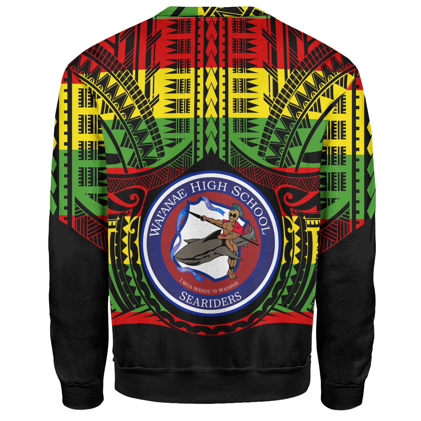 Hawaii Sweatshirt Waianae High School Reggae Color Polynesian