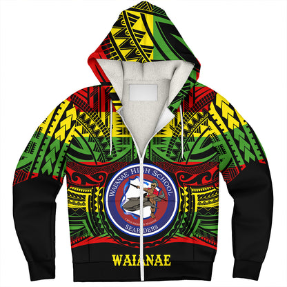 Hawaii Sherpa Hoodie Waianae High School Reggae Color Polynesian