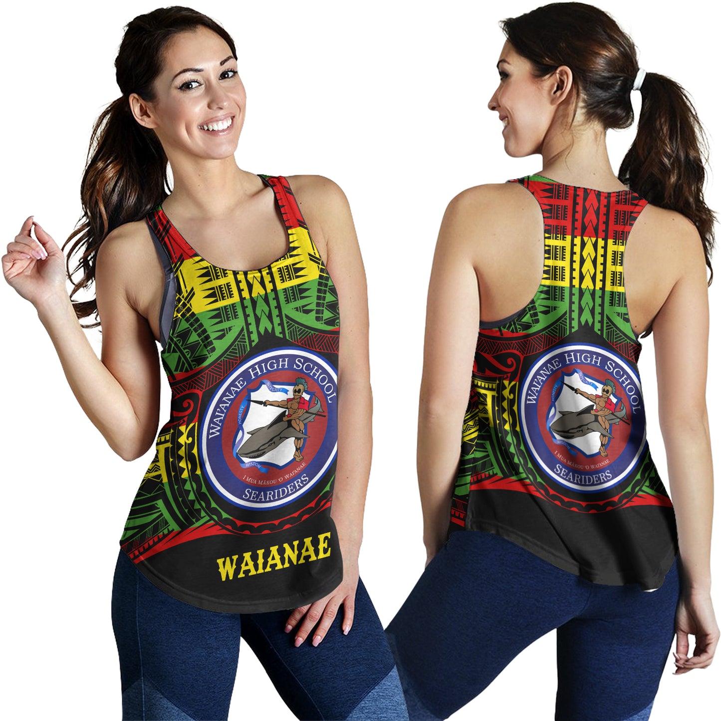 Hawaii Women Tank Waianae High School Reggae Color Polynesian