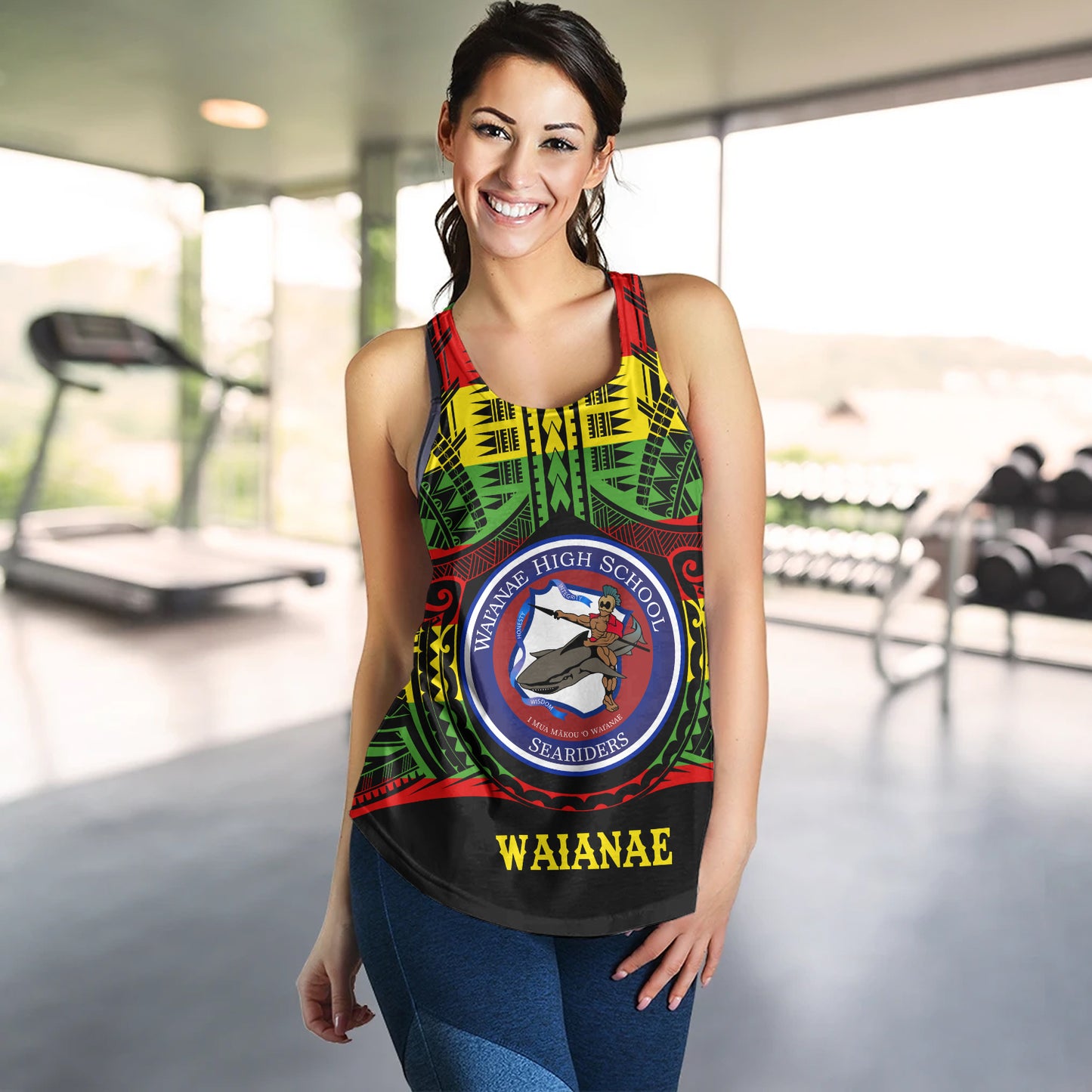 Hawaii Women Tank Waianae High School Reggae Color Polynesian