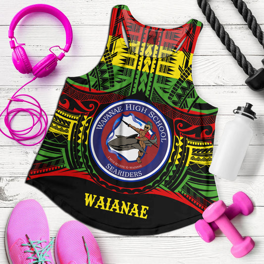 Hawaii Women Tank Waianae High School Reggae Color Polynesian