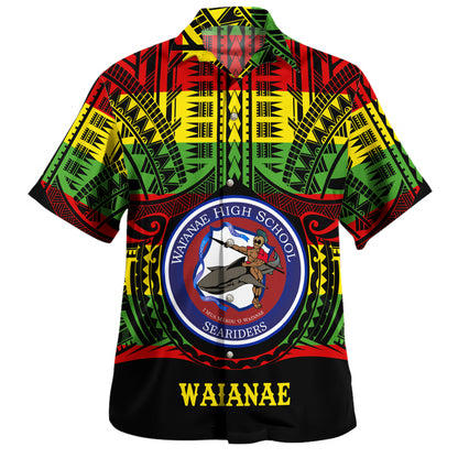 Hawaii Hawaiian Shirt Waianae High School Reggae Color Polynesian