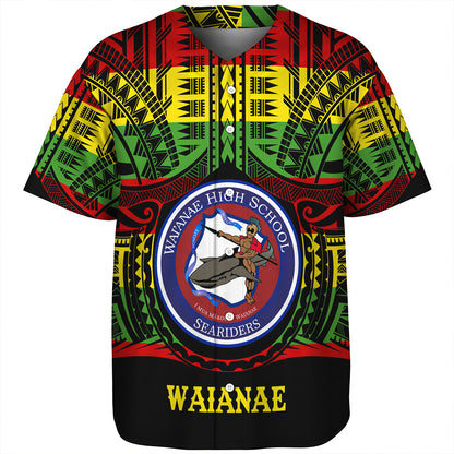 Hawaii Baseball Shirt Waianae High School Reggae Color Polynesian