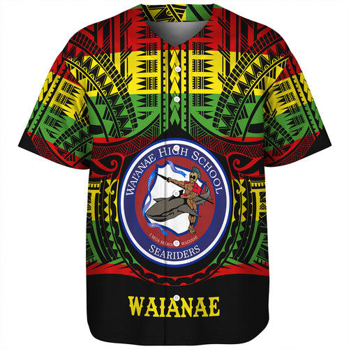 Hawaii Baseball Shirt Waianae High School Reggae Color Polynesian