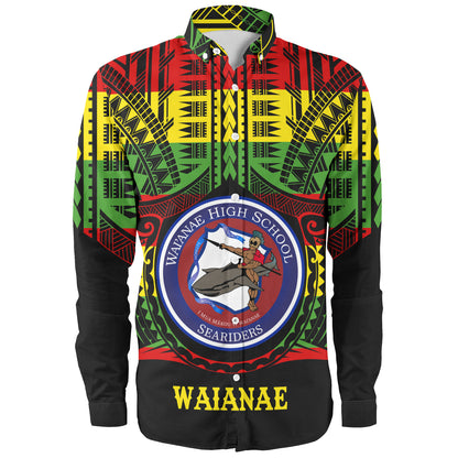 Hawaii Long Sleeve Shirt Waianae High School Reggae Color Polynesian