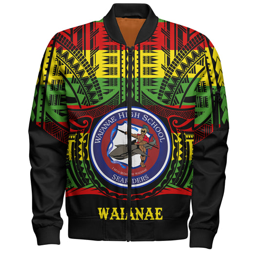 Hawaii Baseball Jacket Waianae High School Reggae Color Polynesian