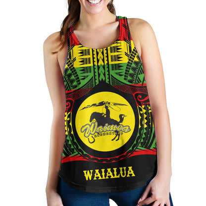 Hawaii Women Tank Waimea High School Reggae Color Polynesian
