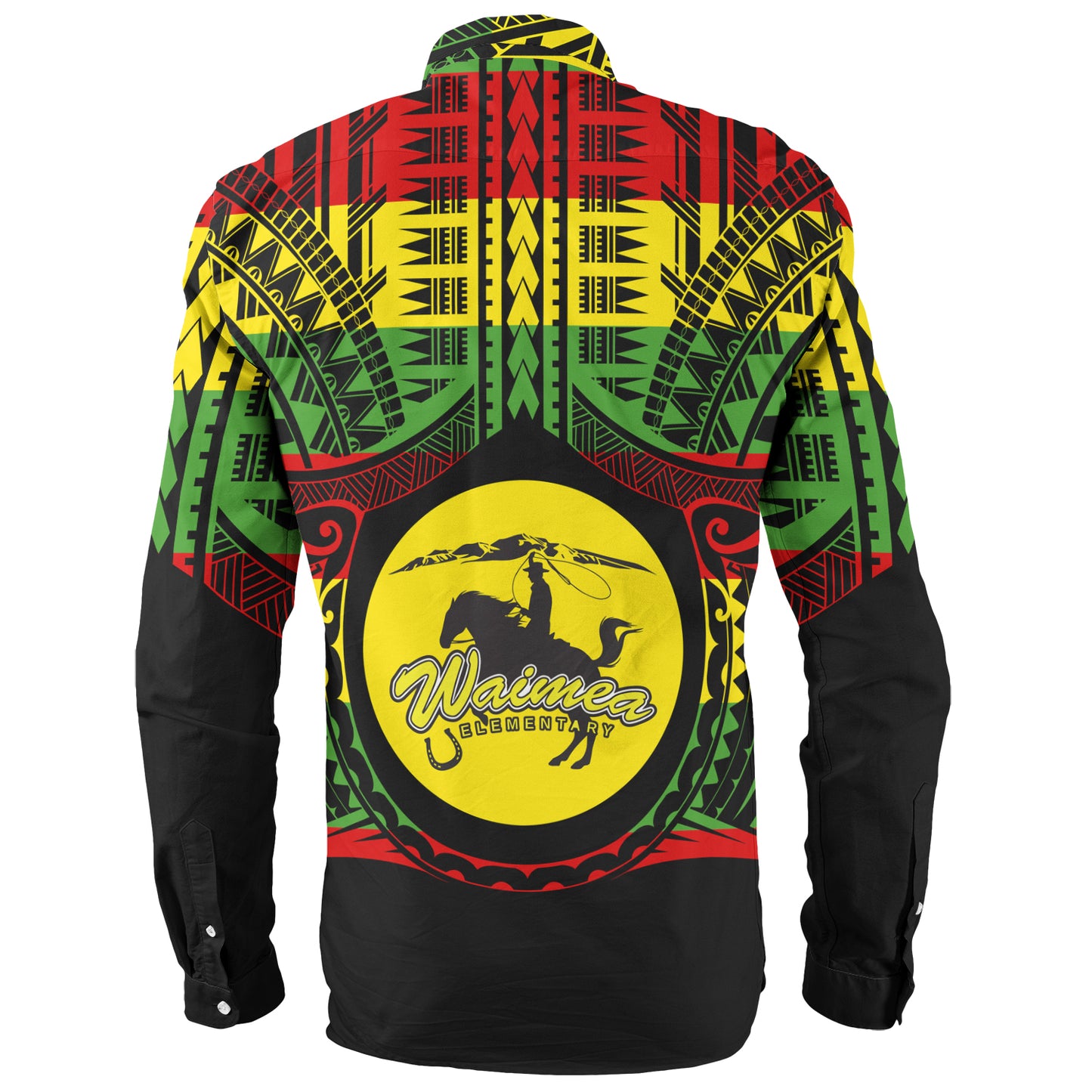 Hawaii Long Sleeve Shirt Waimea High School Reggae Color Polynesian