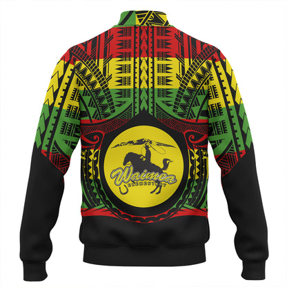 Hawaii Baseball Jacket Waimea Elementary School Reggae Color Polynesian