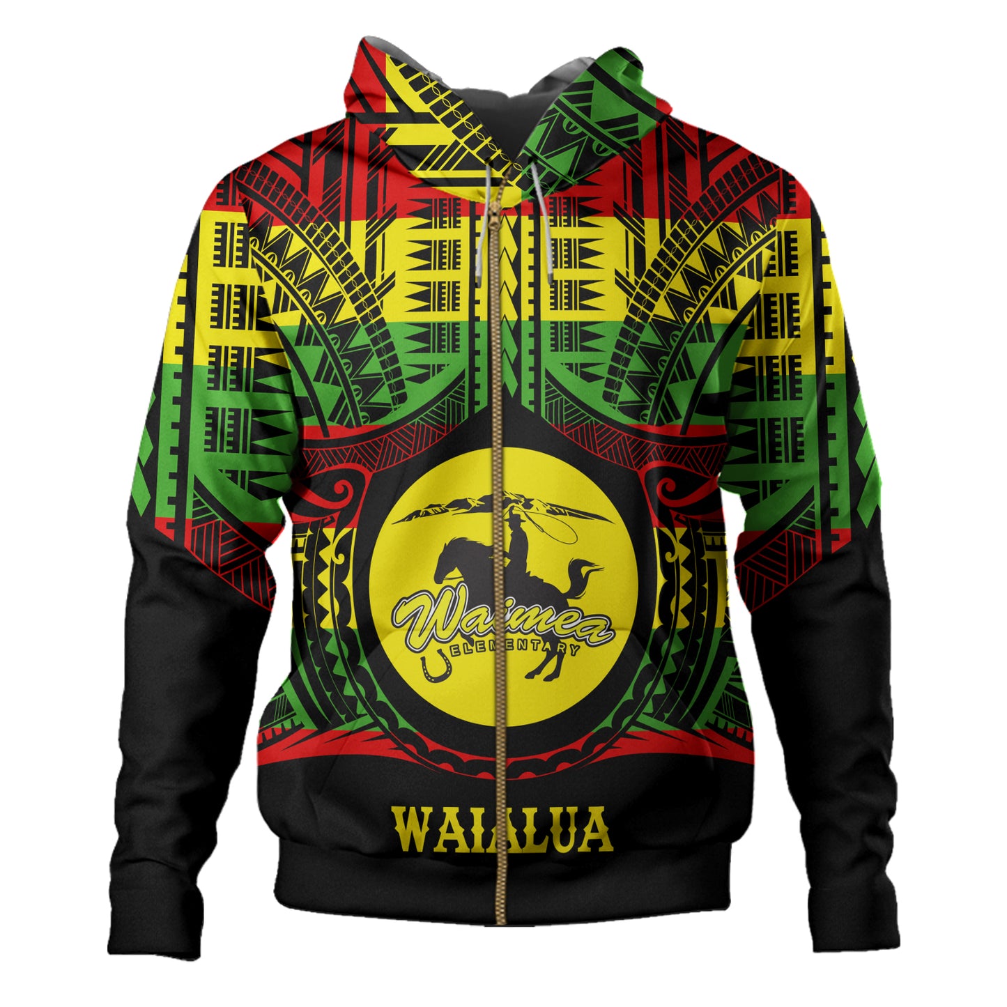 Hawaii Hoodie Waimea High School Reggae Color Polynesian