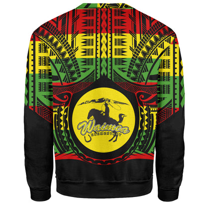 Hawaii Sweatshirt Waimea Elementary School Reggae Color Polynesian