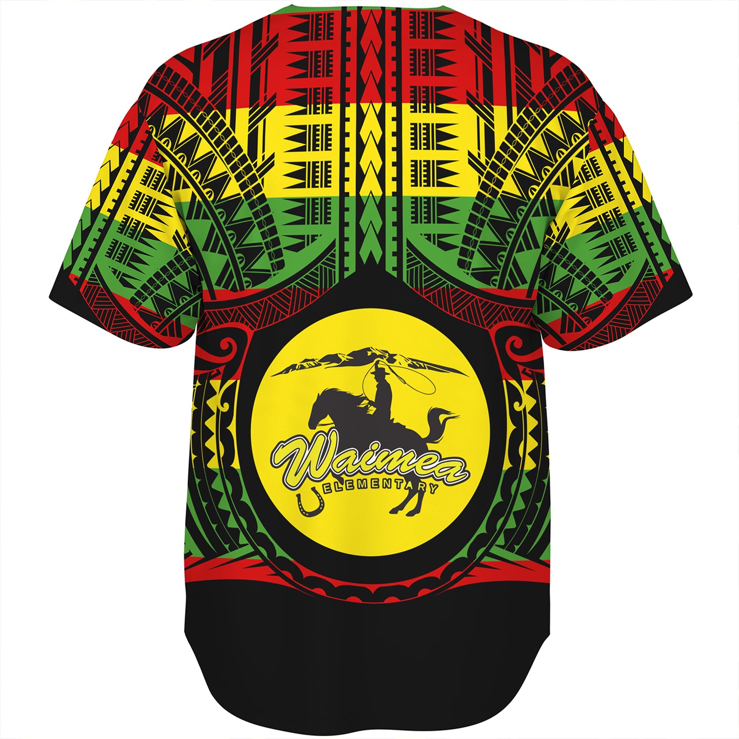 Hawaii Baseball Shirt Waimea High School Reggae Color Polynesian