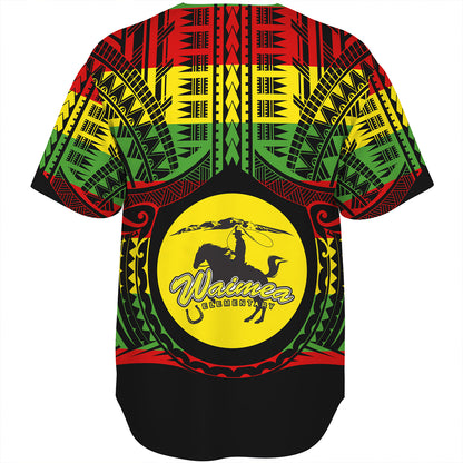 Hawaii Baseball Shirt Waimea High School Reggae Color Polynesian