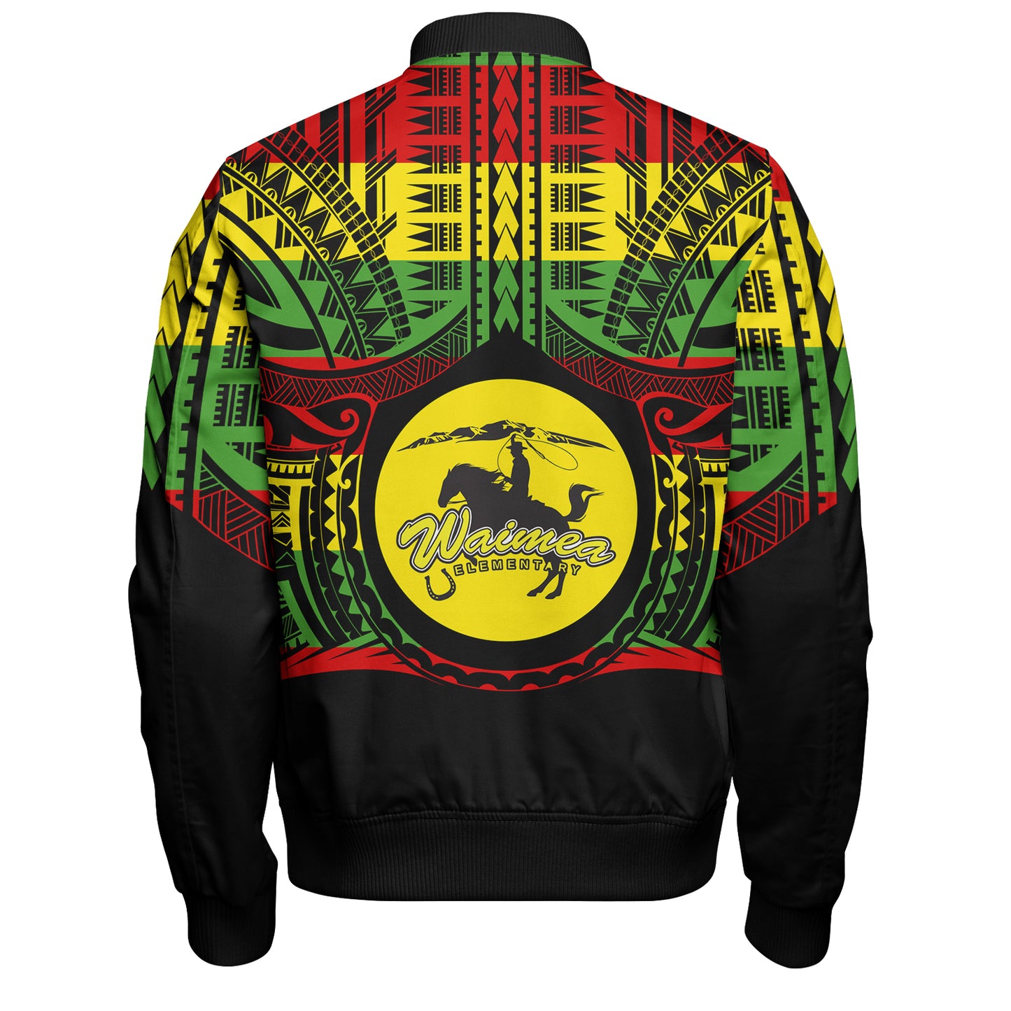 Hawaii Bomber Jacket Waimea High School Reggae Color Polynesian