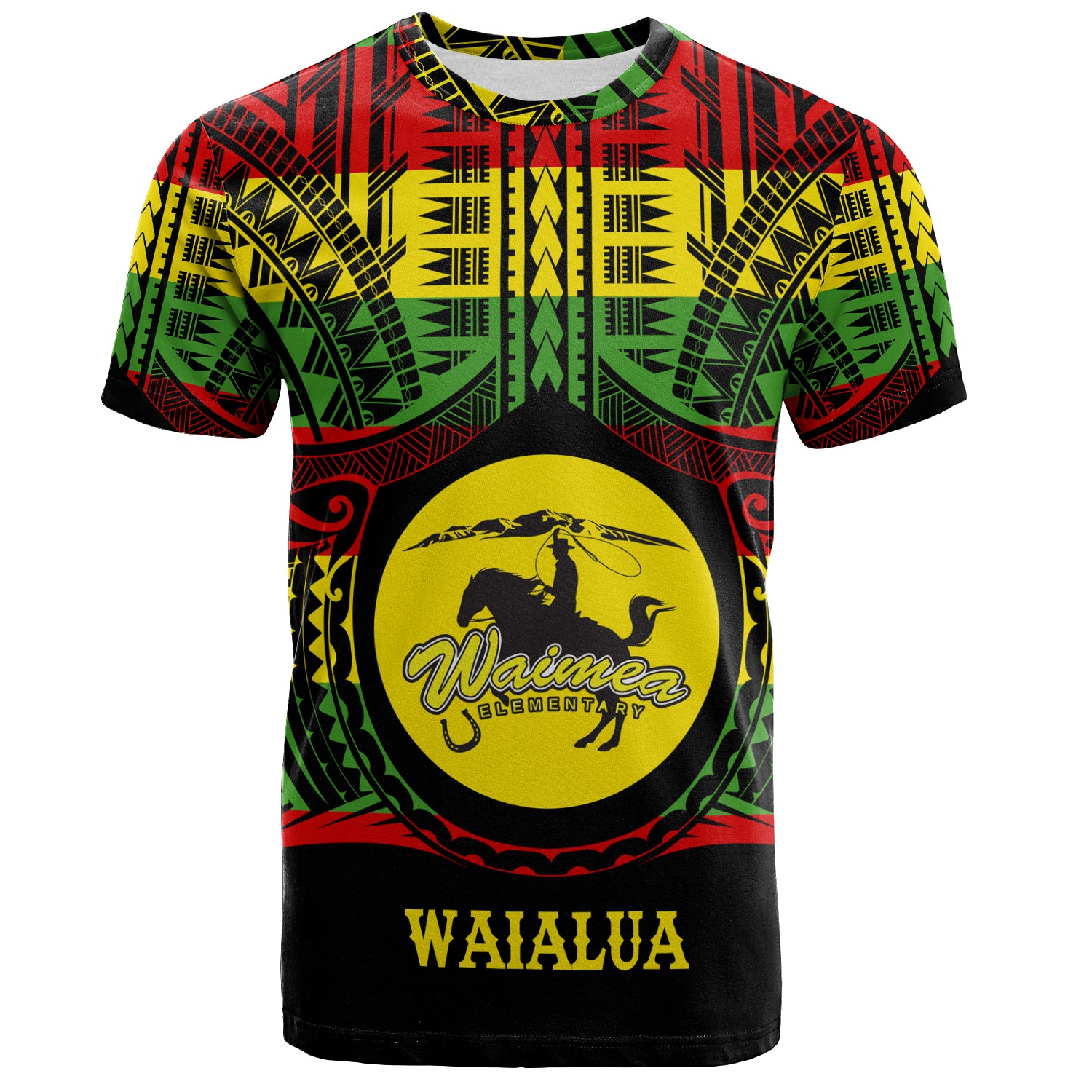 Hawaii T-Shirt Waimea High School Reggae Color Polynesian