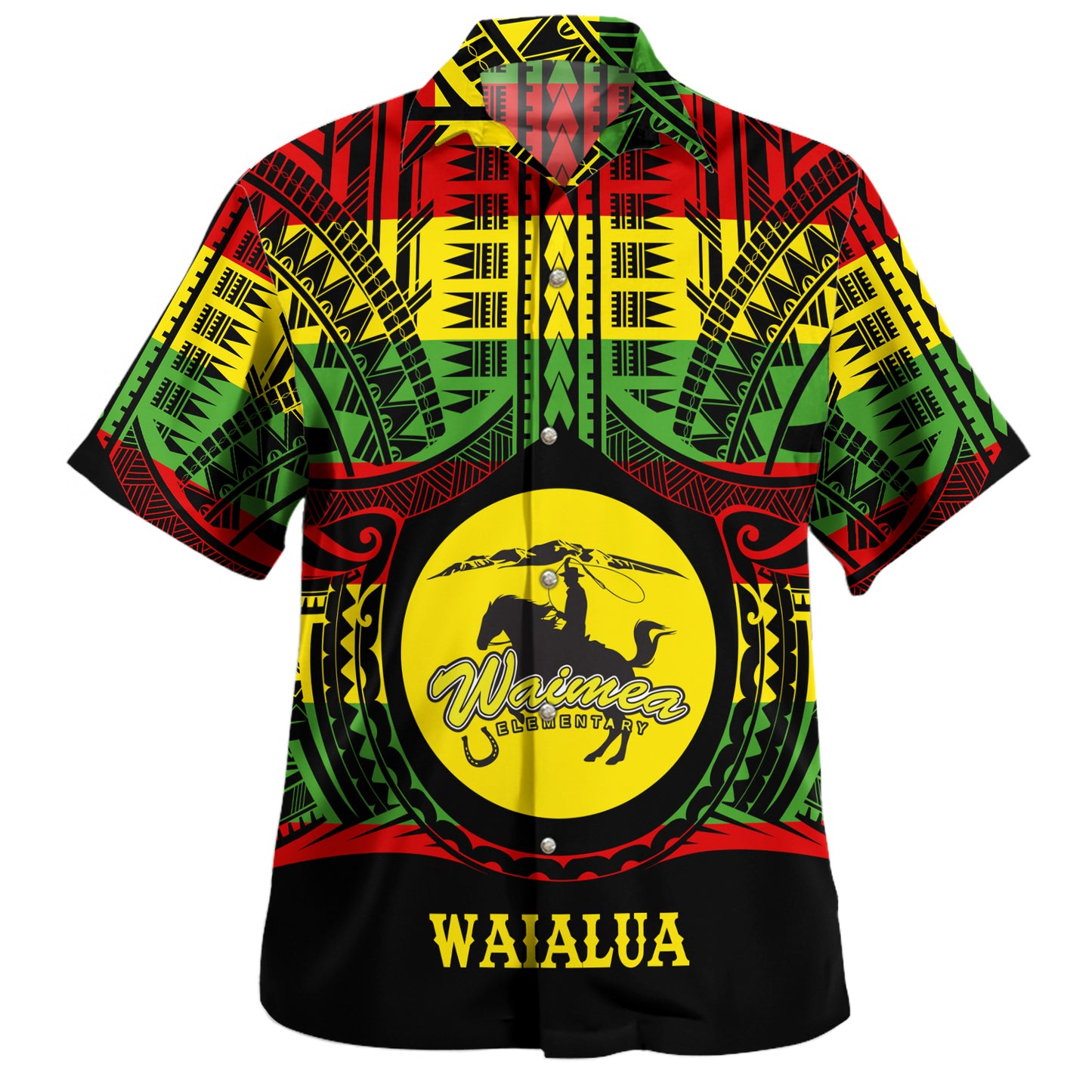 Hawaii Hawaiian Shirt Waimea High School Reggae Color Polynesian