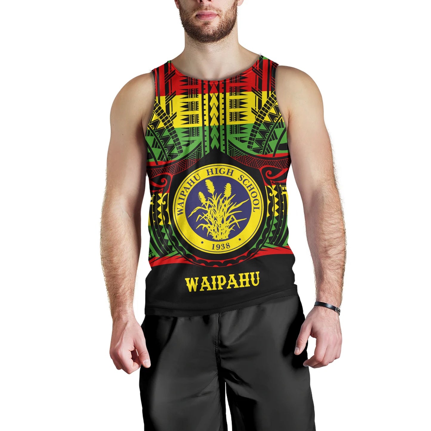Hawaii Tank Top Waipahu High School Reggae Color Polynesian