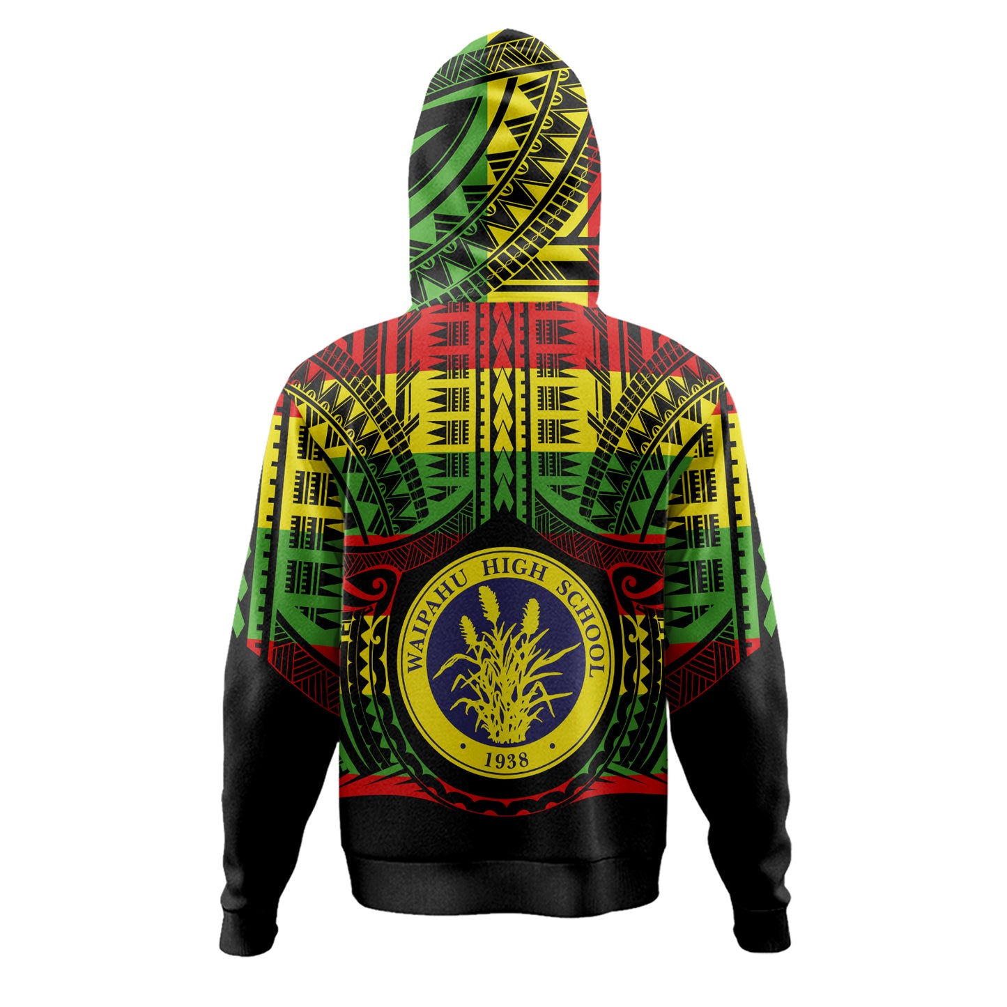 Hawaii Hoodie Waipahu High School Reggae Color Polynesian