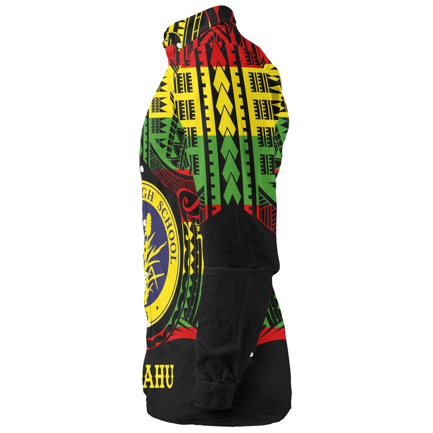 Hawaii Long Sleeve Shirt Waipahu High School Reggae Color Polynesian