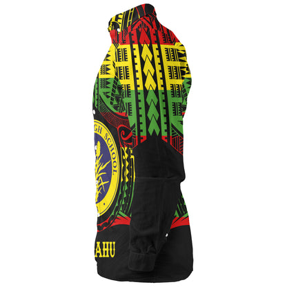 Hawaii Long Sleeve Shirt Waipahu High School Reggae Color Polynesian
