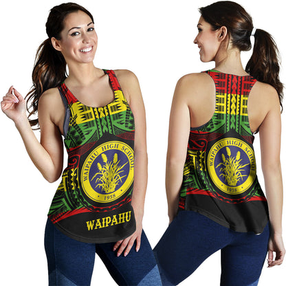 Hawaii Women Tank Waipahu High School Reggae Color Polynesian