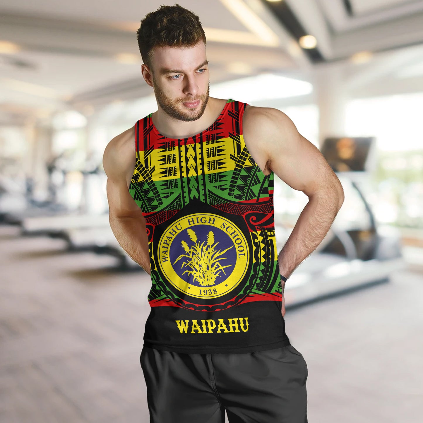 Hawaii Tank Top Waipahu High School Reggae Color Polynesian
