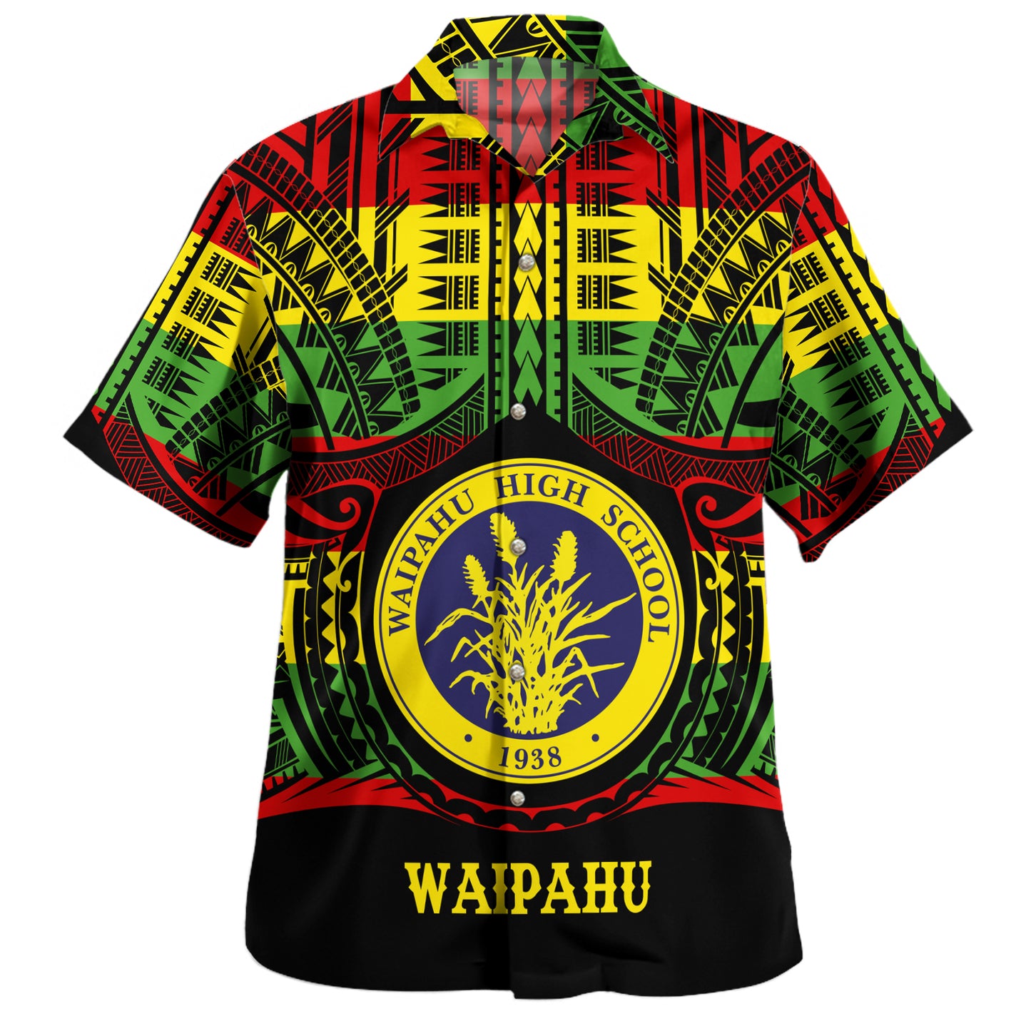 Hawaii Hawaiian Shirt Waipahu High School Reggae Color Polynesian
