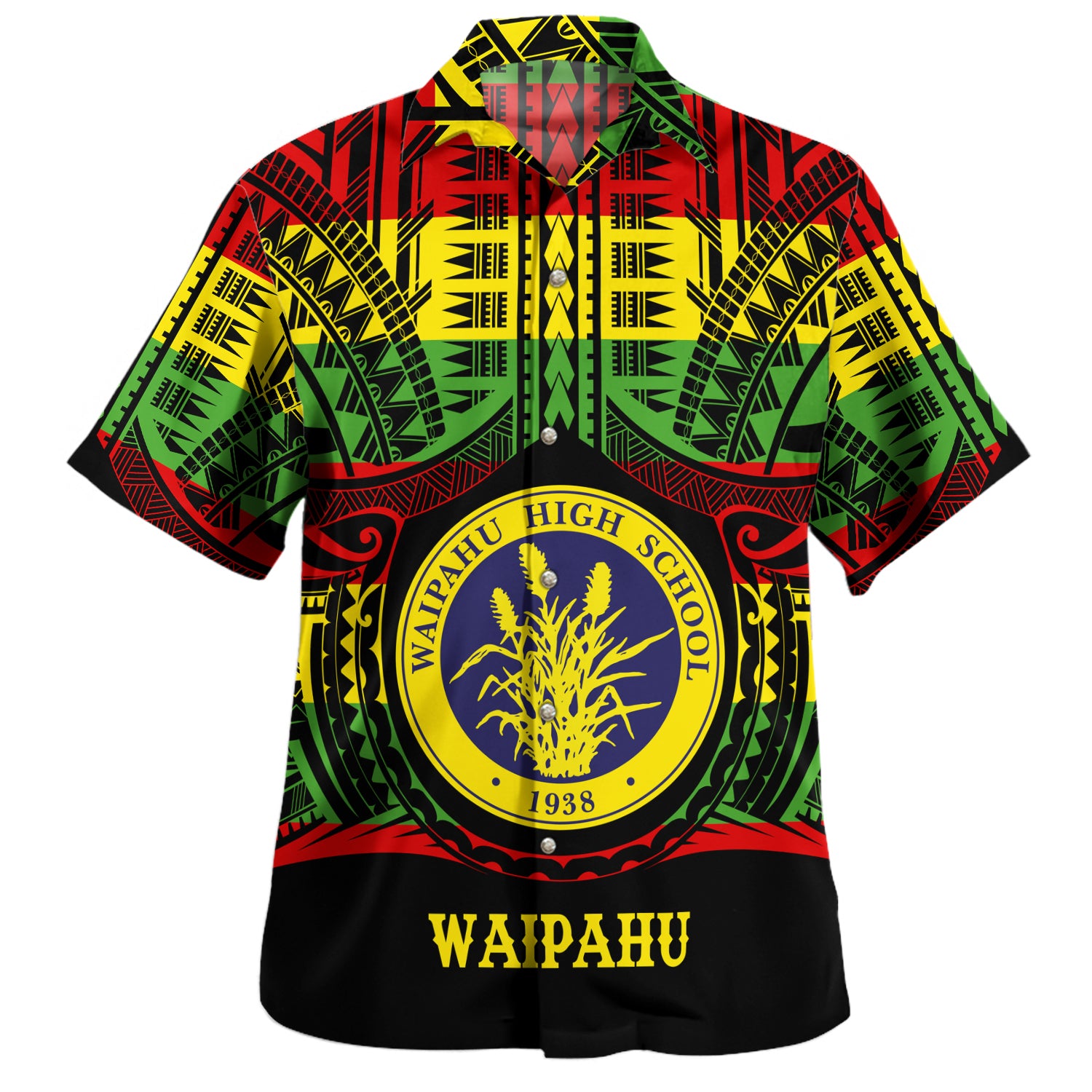 Hawaii Hawaiian Shirt Waipahu High School Reggae Color Polynesian