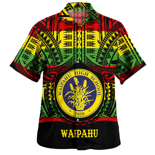 Hawaii Hawaiian Shirt Waipahu High School Reggae Color Polynesian