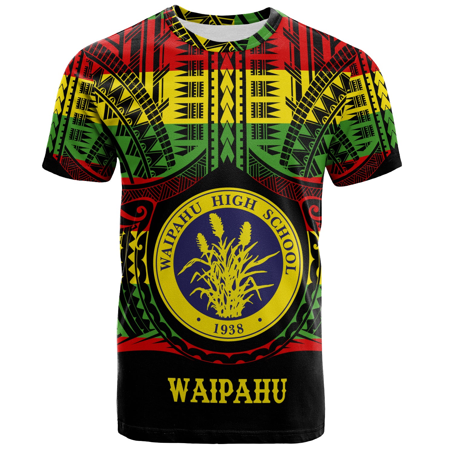 Hawaii T-Shirt Waipahu High School Reggae Color Polynesian