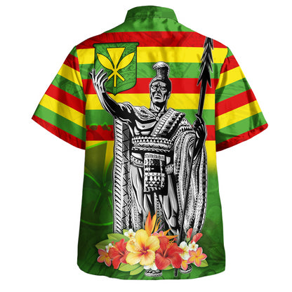 Hawaii Hawaiian Shirt Hawaii King With Flag Color With Traditional Patterns