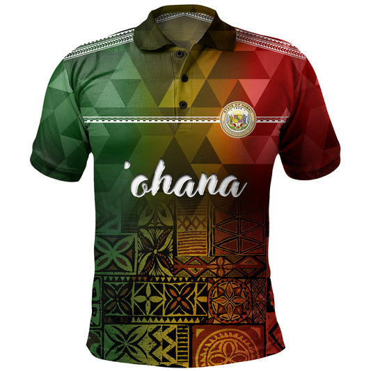 Hawaii Polo Shirt Lowpolly Pattern with Polynesian Motif