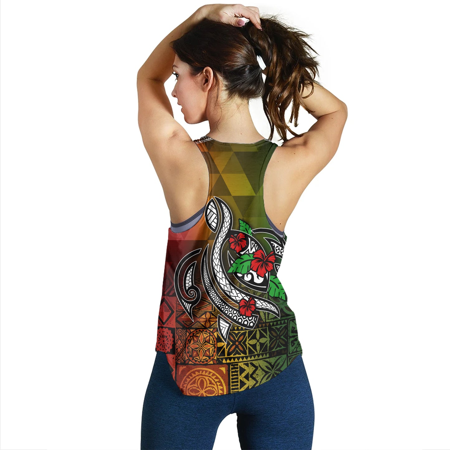 Hawaii Women Tank Lowpolly Pattern with Polynesian Motif