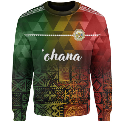 Hawaii Sweatshirt Lowpolly Pattern with Polynesian Motif