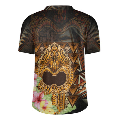 Hawaii Ikaika Hawaiian With Hibiscus Flowers Retro Style Men's All Over Printing Rugby Jersey